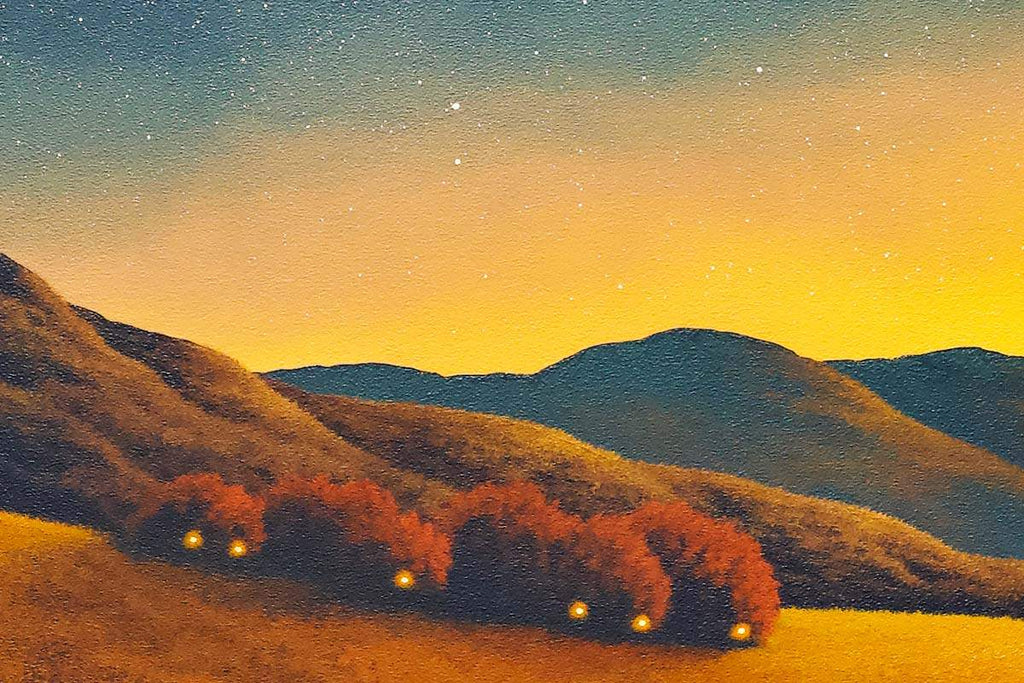 Starstruck Lovers - Original SOLD by artist David Renshaw - Wyecliffe Galleries