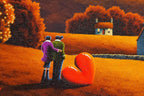 Starstruck Lovers - Original SOLD by artist David Renshaw - Wyecliffe Galleries