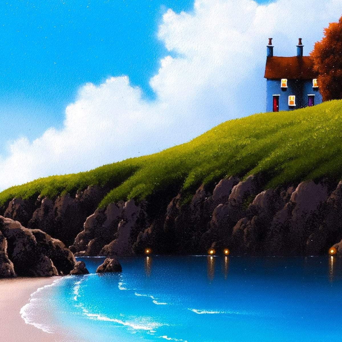 Summer Strolls Along the Coast - Original - SOLD by artist David Renshaw - Wyecliffe Galleries