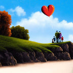 Summer Strolls Along the Coast - Original - SOLD by artist David Renshaw - Wyecliffe Galleries