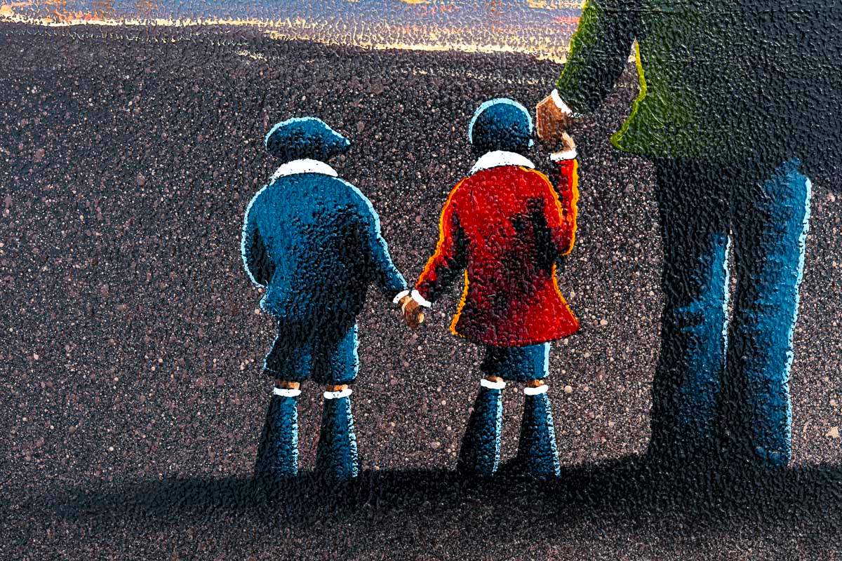 Sunset at the Beach - Original - SOLD by artist David Renshaw - Wyecliffe Galleries