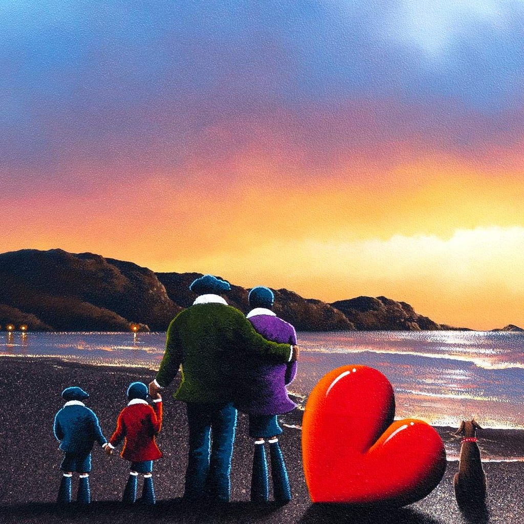 Sunset at the Beach - Original - SOLD by artist David Renshaw - Wyecliffe Galleries