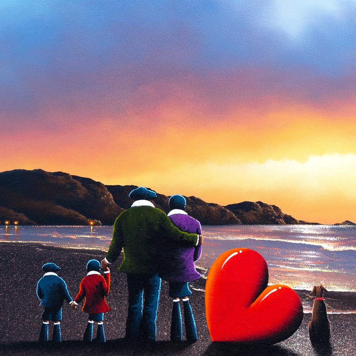 Sunset at the Beach - Original - SOLD by artist David Renshaw - Wyecliffe Galleries