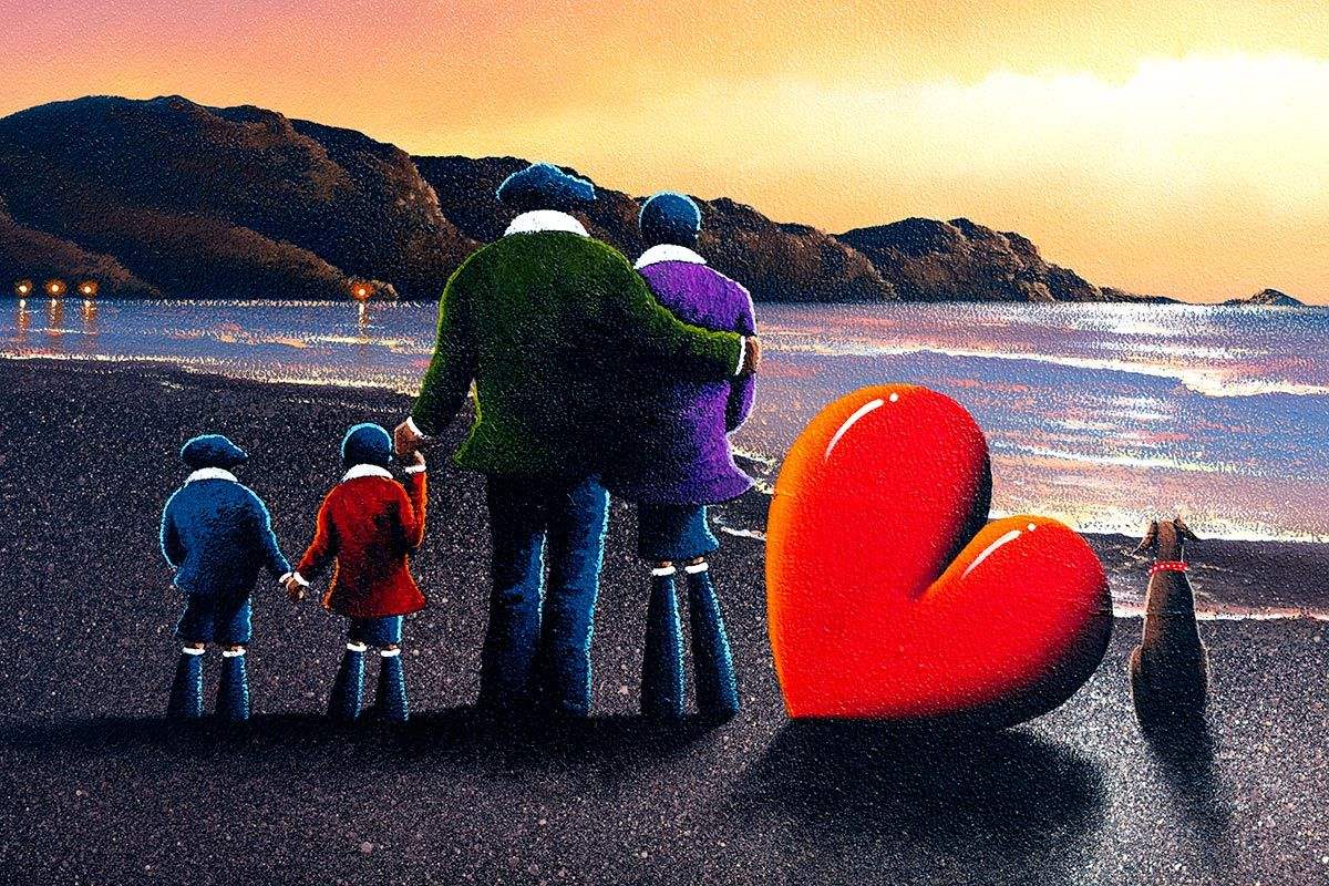 Sunset at the Beach - Original - SOLD by artist David Renshaw - Wyecliffe Galleries