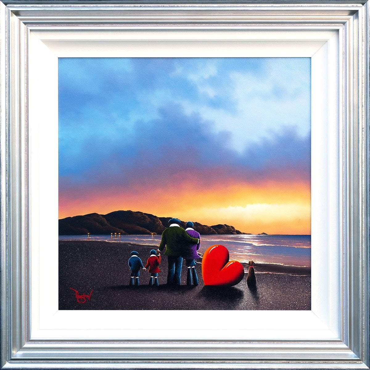 Sunset at the Beach - Original David Renshaw Framed
