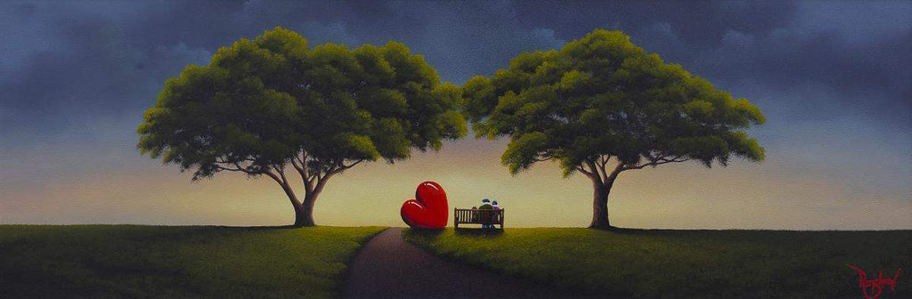 Sunset Lovers - Original - SOLD by artist David Renshaw - Wyecliffe Galleries