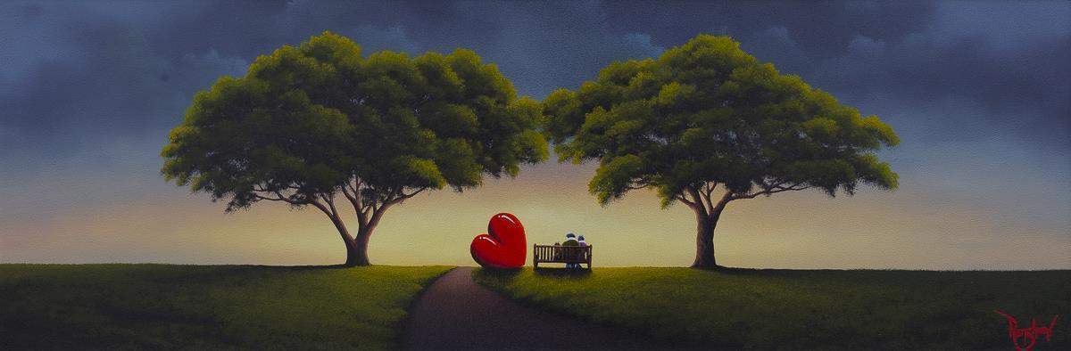 Sunset Lovers - Original - SOLD by artist David Renshaw - Wyecliffe Galleries