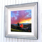 Sunset Over the Mountains - Original - SOLD by artist David Renshaw - Wyecliffe Galleries