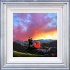 Sunset Over the Mountains - Original - SOLD by artist David Renshaw - Wyecliffe Galleries