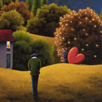 Sunset Stroll - Original - SOLD by artist David Renshaw - Wyecliffe Galleries