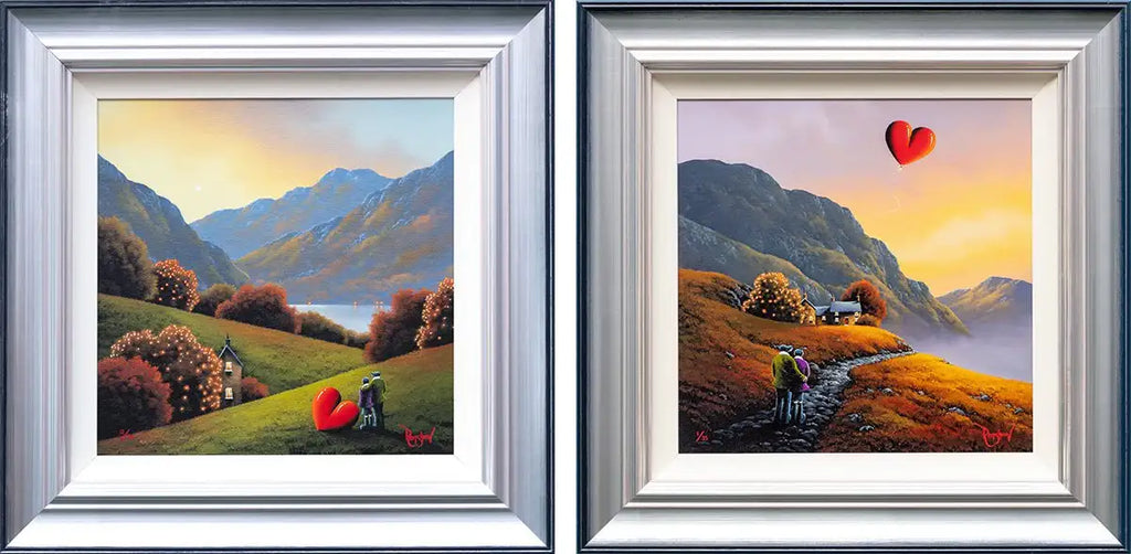 Sunset Valley & Lakeside Dreaming - Boutique Edition SET by artist David Renshaw - Wyecliffe Galleries