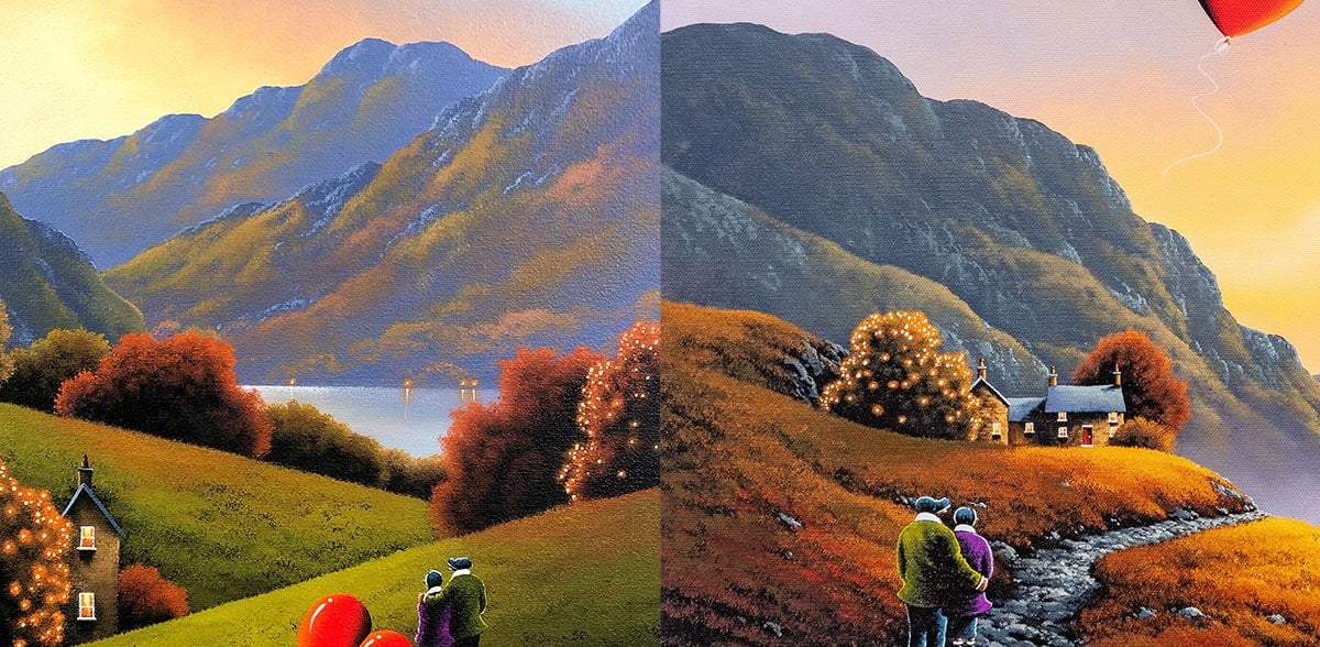 Sunset Valley & Lakeside Dreaming - Boutique Edition SET by artist David Renshaw - Wyecliffe Galleries