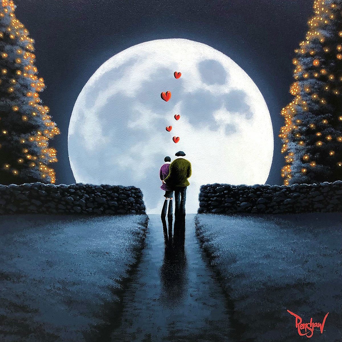 To the Moon and Back - Original - SOLD David Renshaw Framed