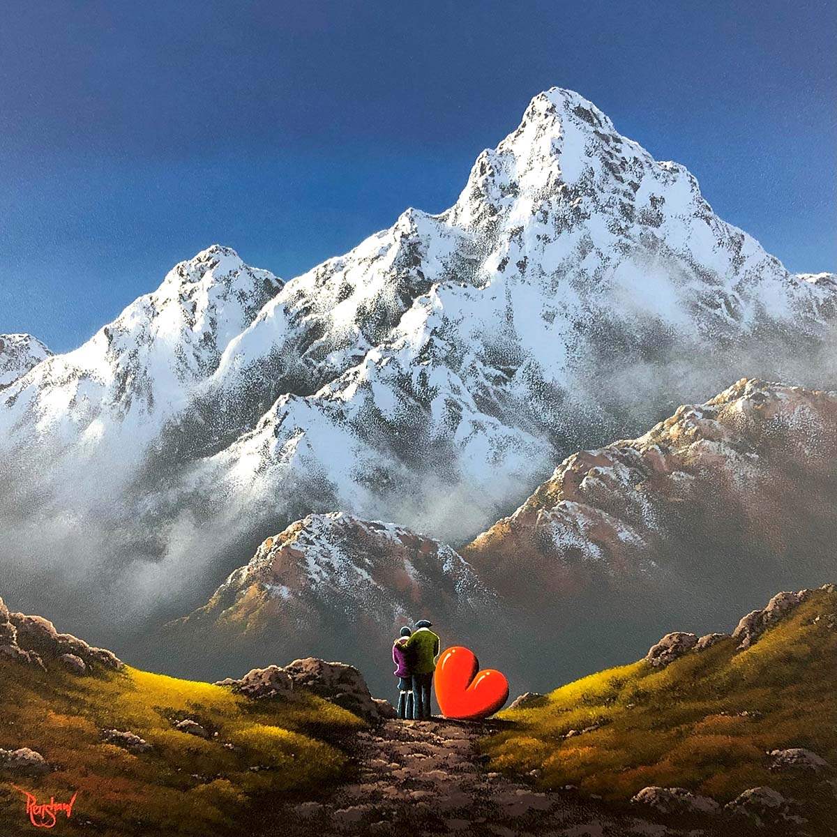 Together, on Top of the World - Boutique Edition by artist David Renshaw - Wyecliffe Galleries
