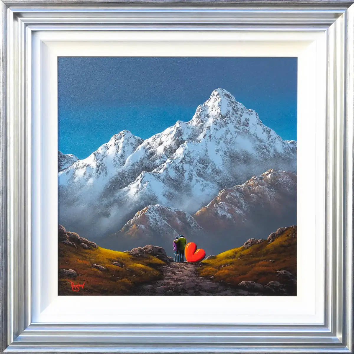 Together, on Top of the World - SOLD by artist David Renshaw - Wyecliffe Galleries