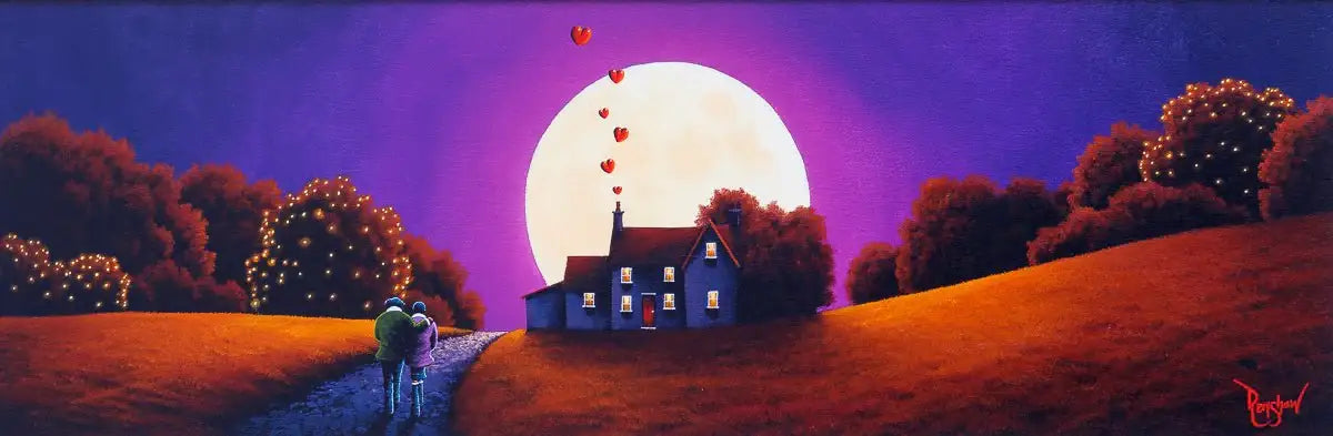 Twilight Lovers - Original SOLD by artist David Renshaw - Wyecliffe Galleries