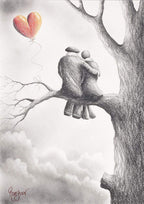 Up In The Clouds - Sketch - SOLD by artist David Renshaw - Wyecliffe Galleries