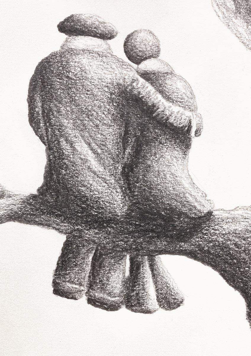 Up In The Clouds - Sketch - SOLD by artist David Renshaw - Wyecliffe Galleries