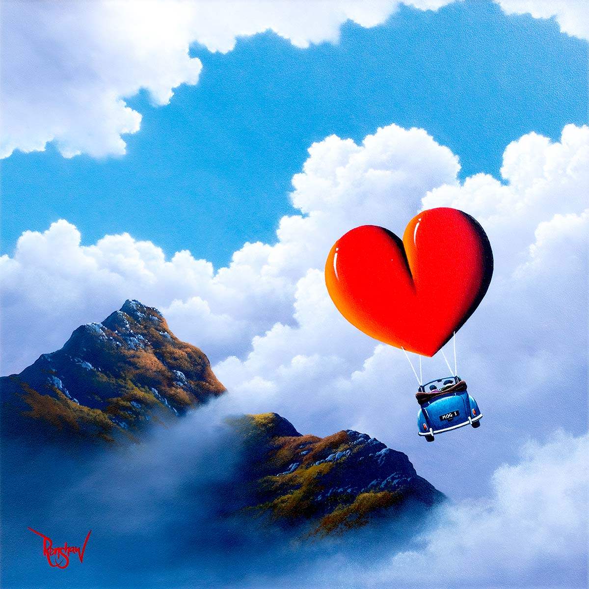 Up in the Sky - Original - SOLD by artist David Renshaw - Wyecliffe Galleries