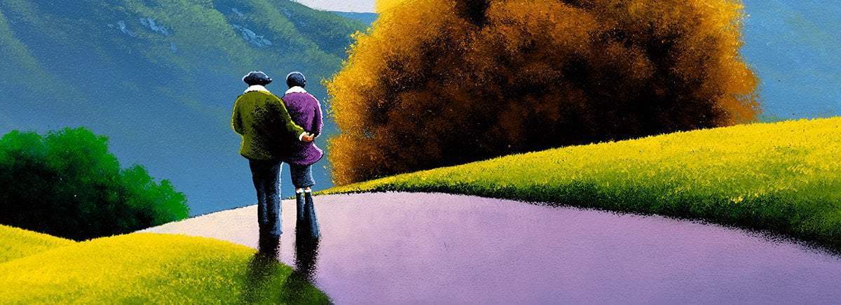 Walking Down Lovers Lane - Original - SOLD by artist David Renshaw - Wyecliffe Galleries