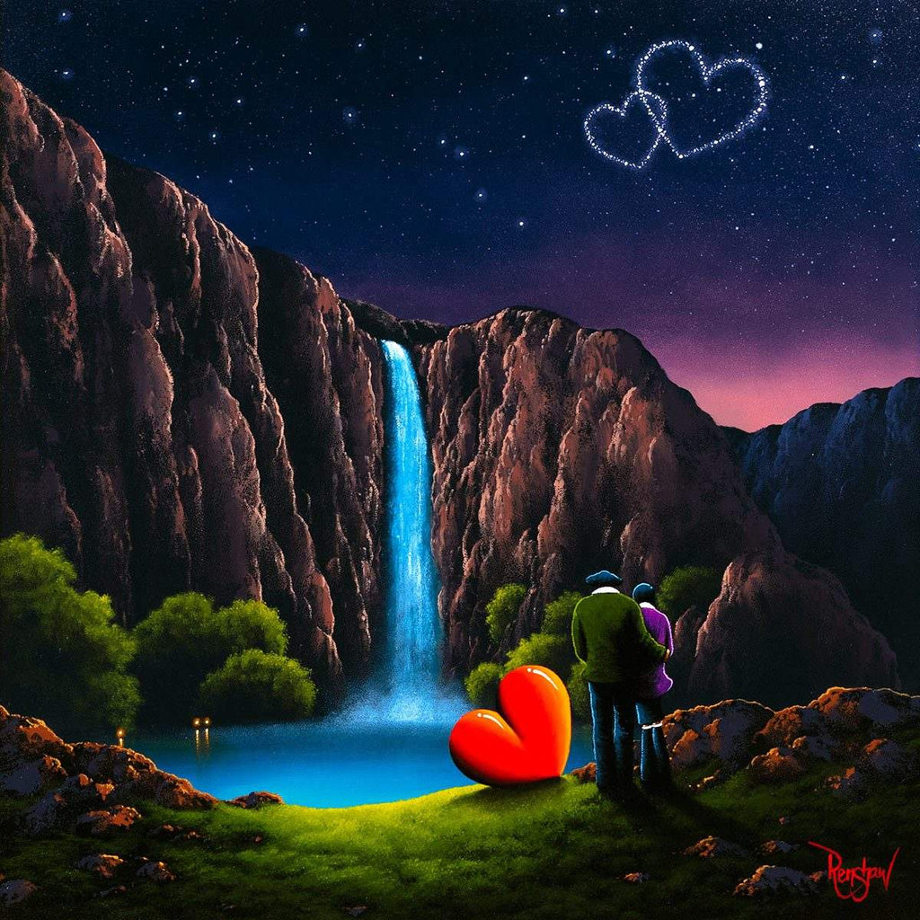 Waterfall Romance - Original - SOLD by artist David Renshaw - Wyecliffe Galleries
