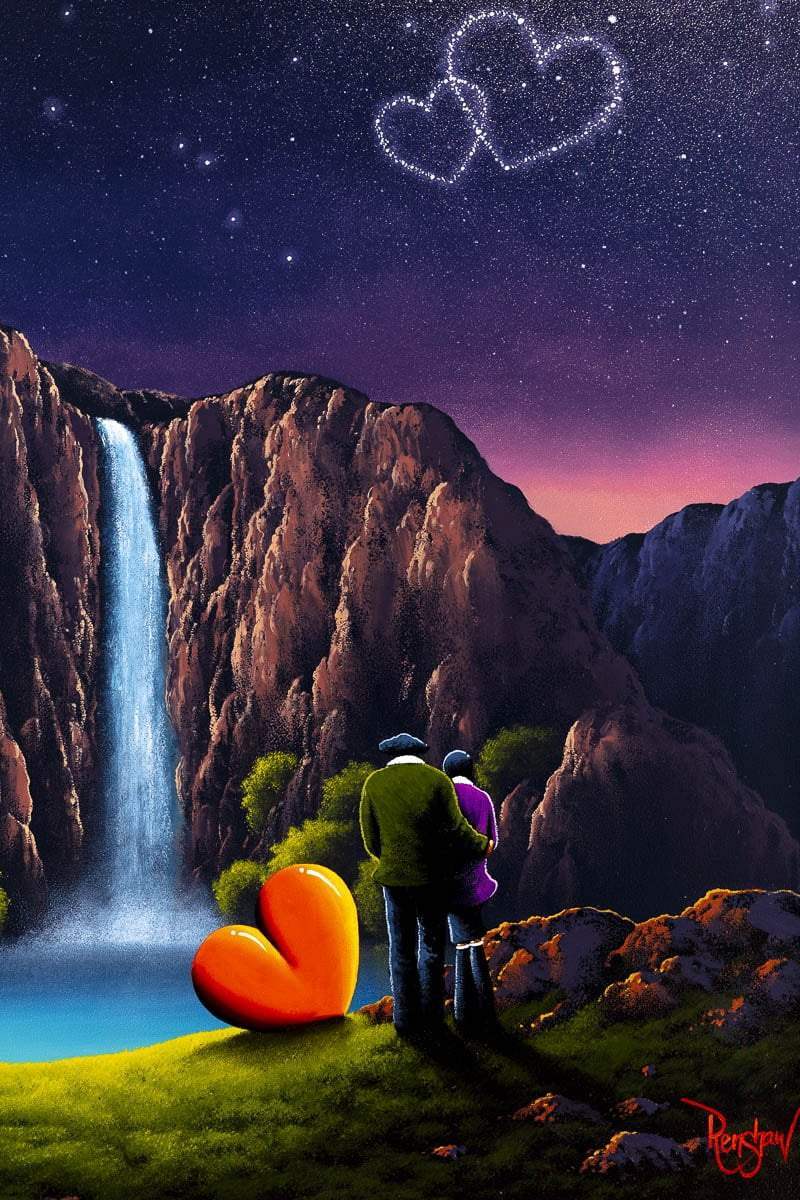 Waterfall Romance - Original - SOLD by artist David Renshaw - Wyecliffe Galleries