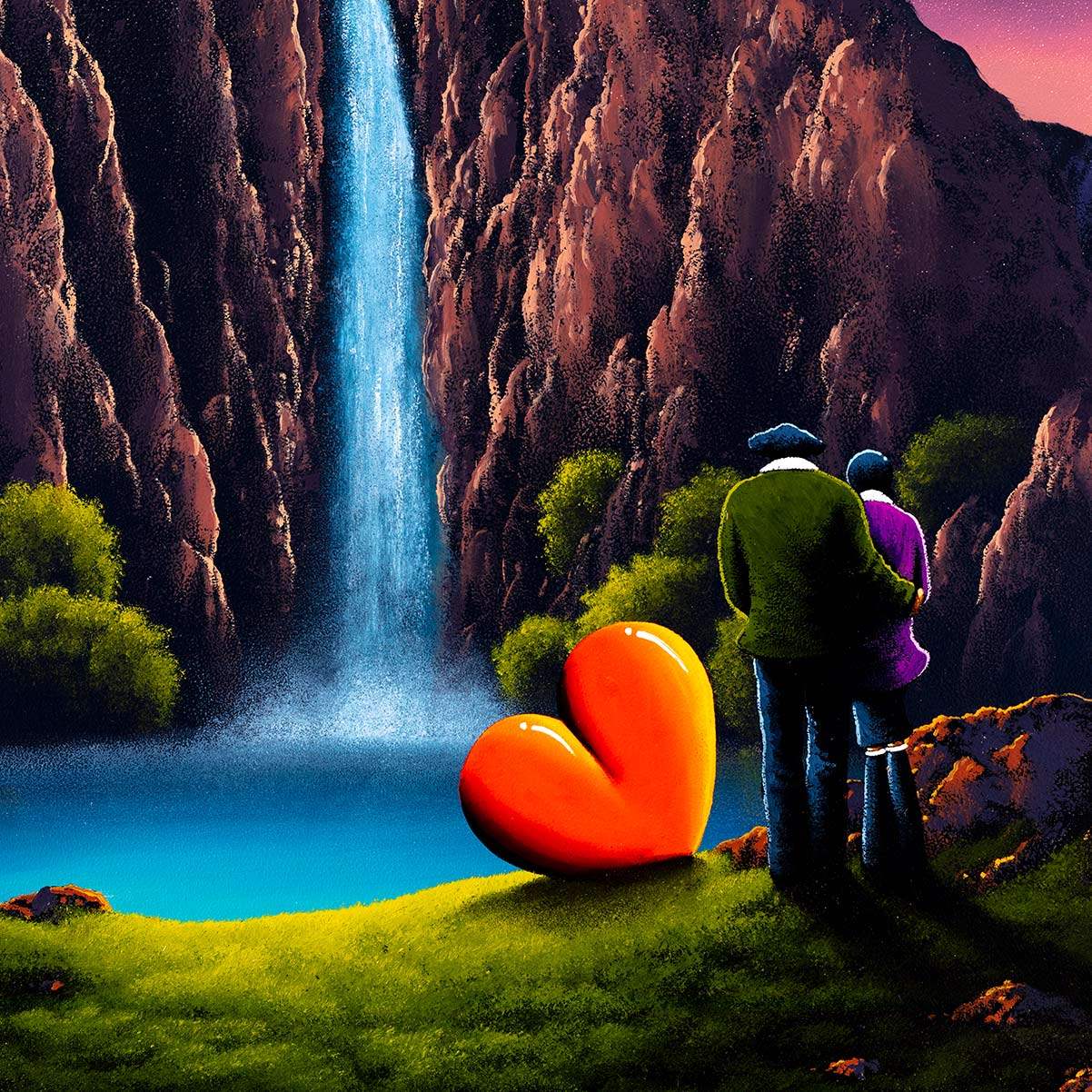 Waterfall Romance - Original - SOLD by artist David Renshaw - Wyecliffe Galleries