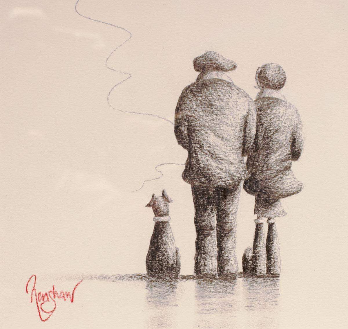 When We're Together - Sketch- SOLD by artist David Renshaw - Wyecliffe Galleries