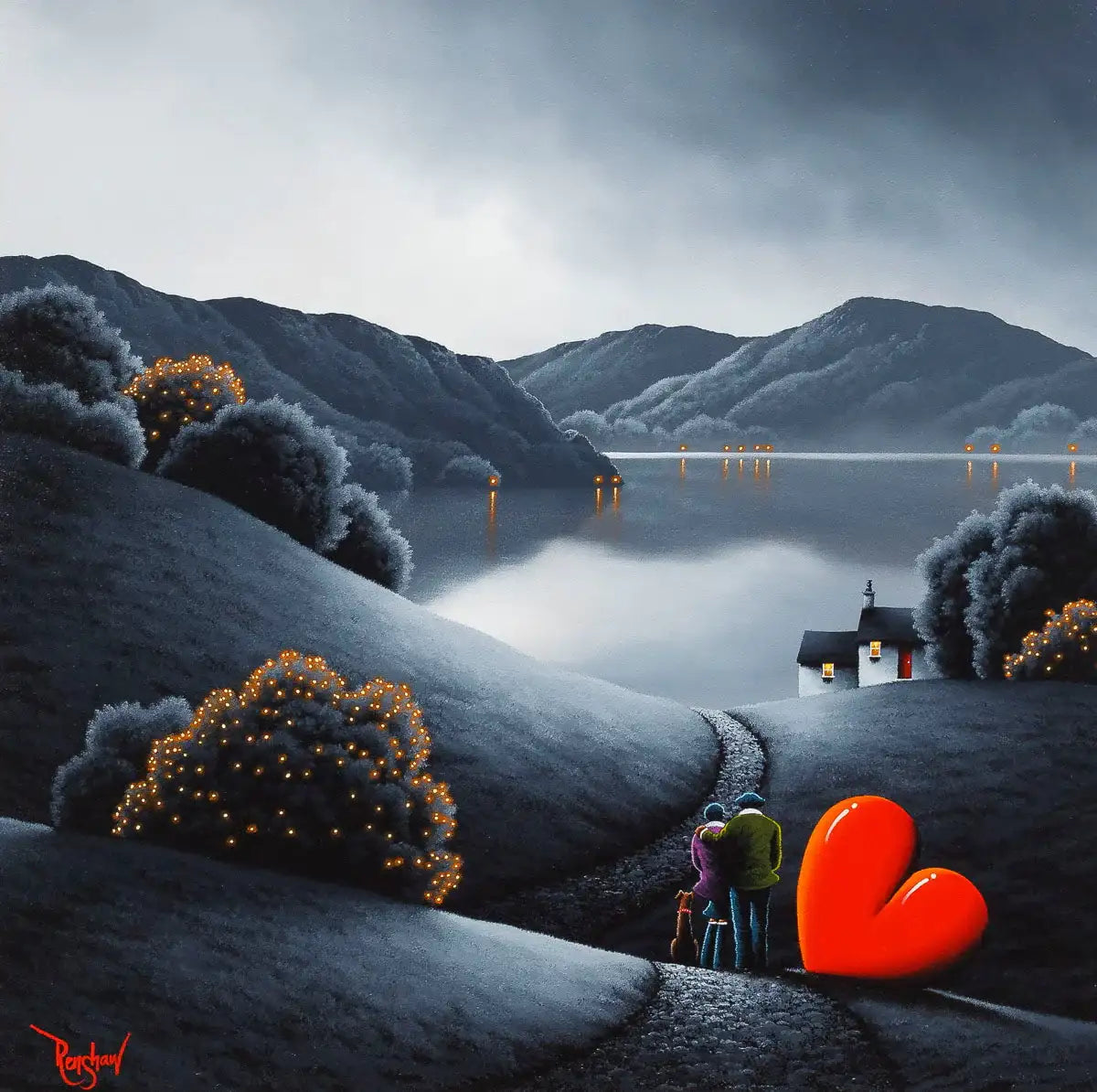 Winter Walks - Original SOLD by artist David Renshaw - Wyecliffe Galleries