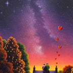 You, Me and The Stars - Original - SOLD by artist David Renshaw - Wyecliffe Galleries