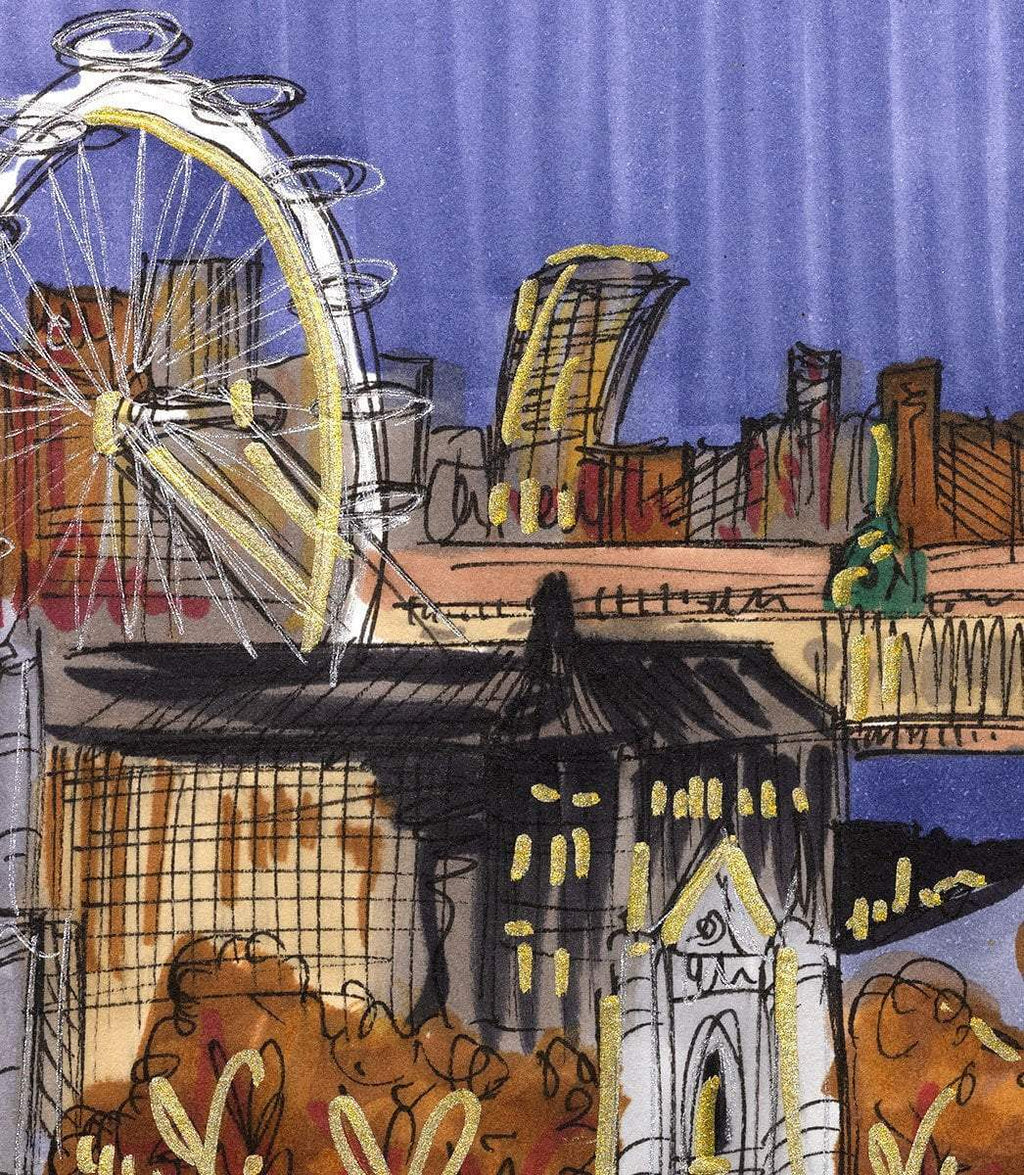 A Rooftop View - Original - SOLD by artist Edward Waite - Wyecliffe Galleries