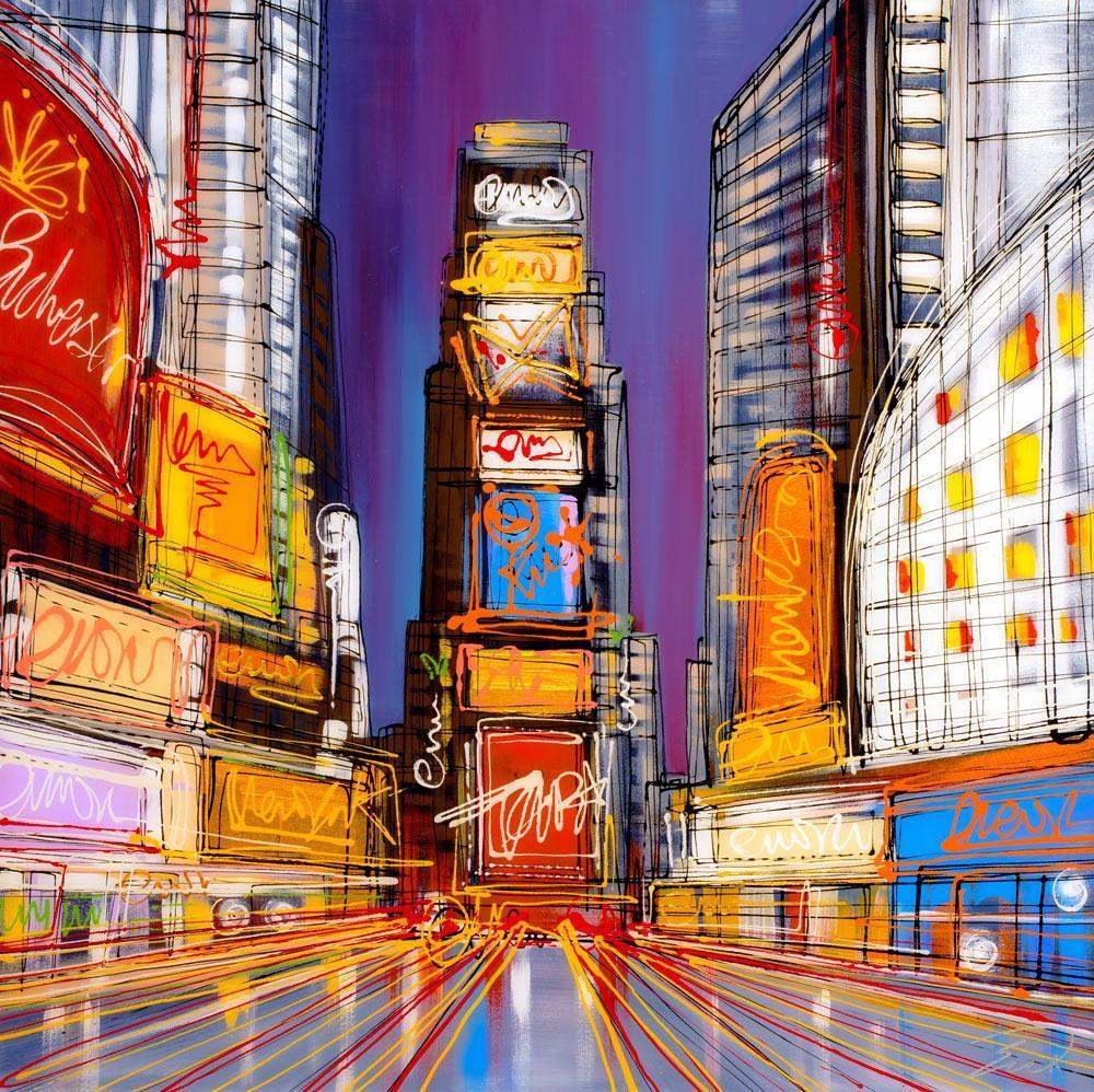 Adverts In NYC - Original - SOLD by artist Edward Waite - Wyecliffe Galleries