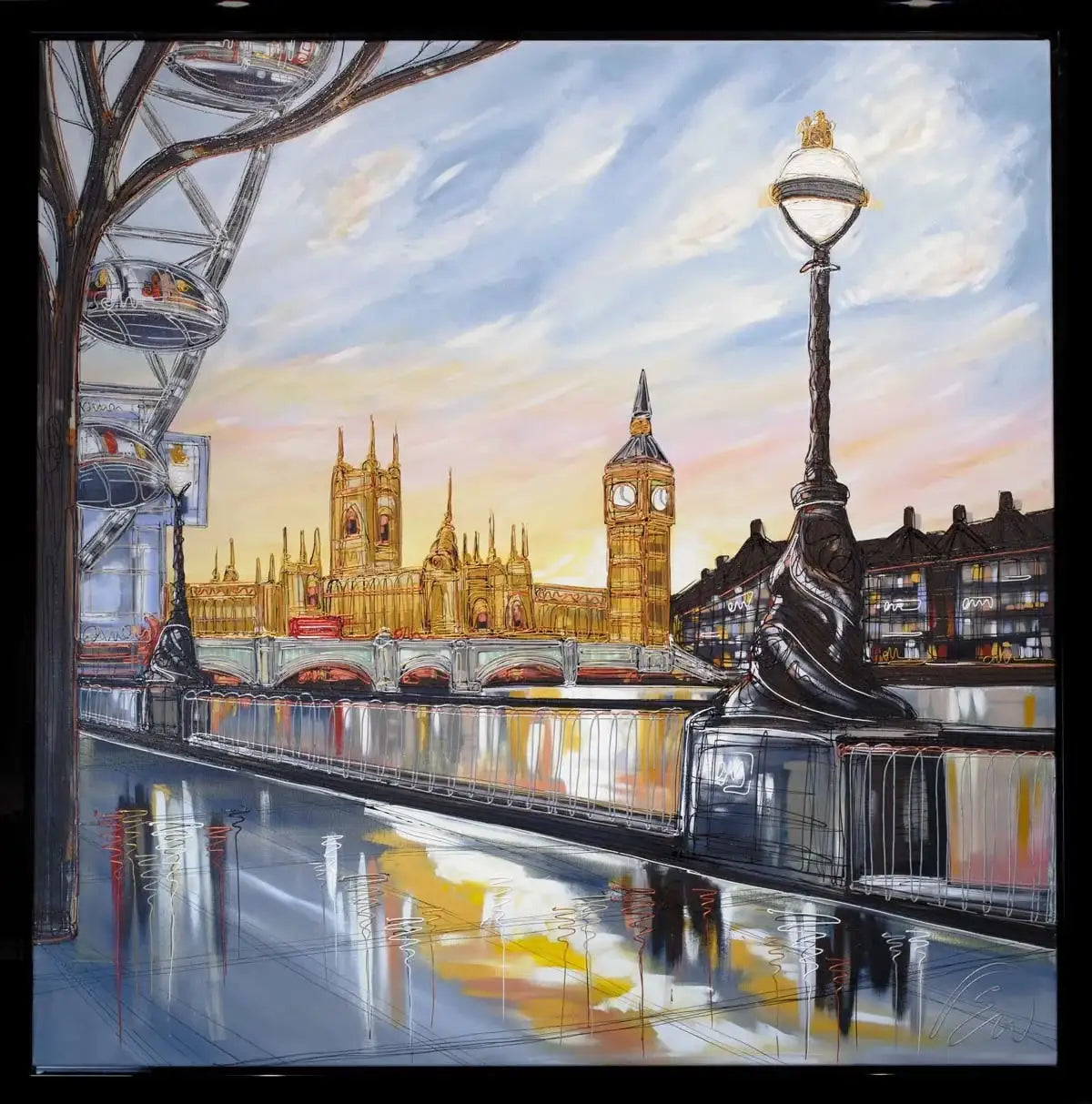 Romance on the Riverside - SOLD by artist Edward Waite - Wyecliffe Galleries