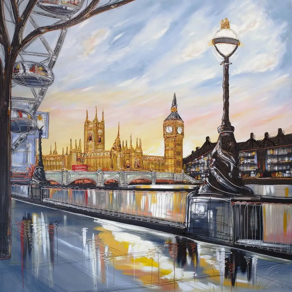 Romance on the Riverside - SOLD by artist Edward Waite - Wyecliffe Galleries