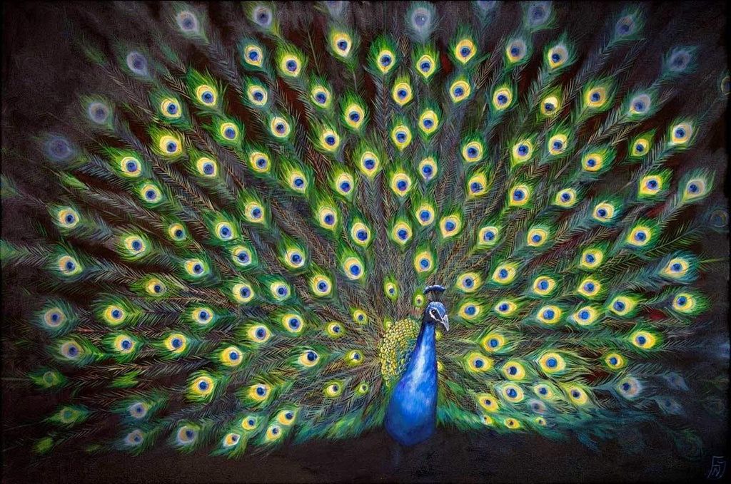 Colours of a Feather - SOLD by artist Faye Nasser Joley - Wyecliffe Galleries