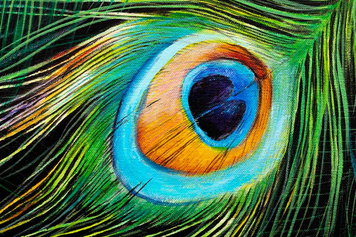 Peacock Teion - Original by artist Faye Nasser-Joley - Wyecliffe Galleries
