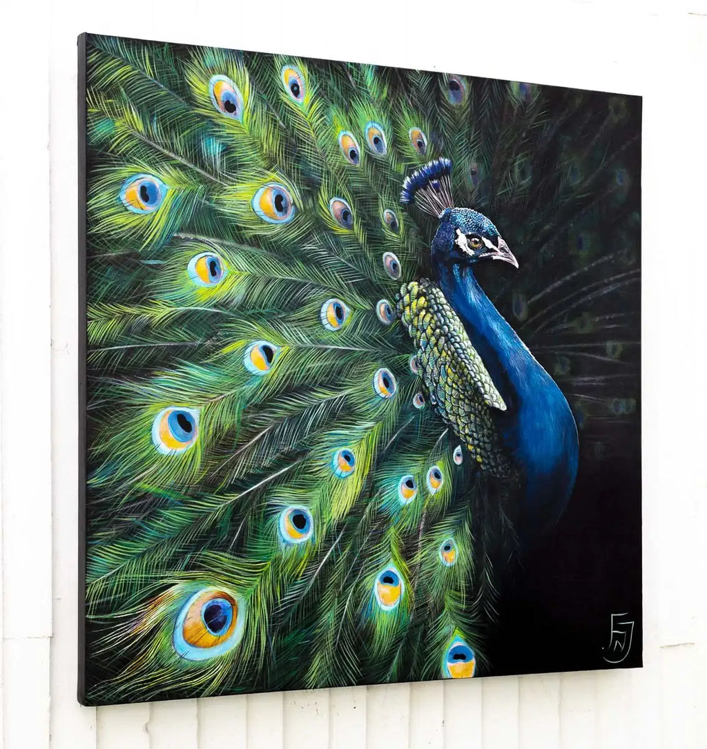 Peacock Teion - Original by artist Faye Nasser-Joley - Wyecliffe Galleries