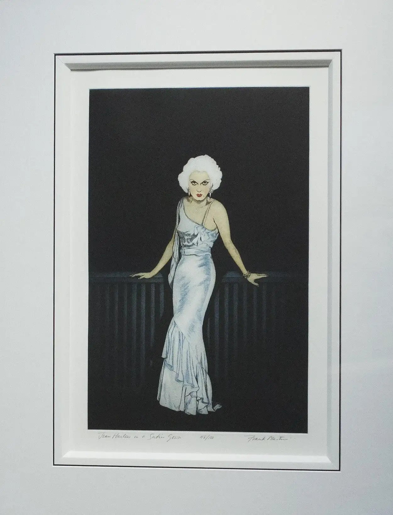 Jean Harlow in a Satin Gown - SOLD by artist Frank Martin - Wyecliffe Galleries