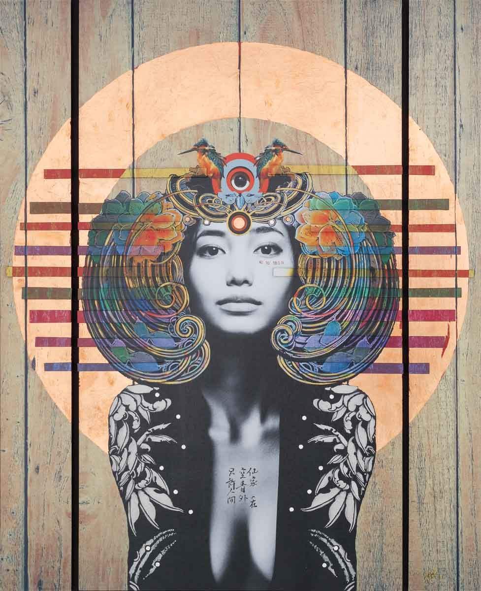 Sphinx Phoenix Byobu - Edition - SOLD OUT by artist Gareth Tristan Evans - Wyecliffe Galleries