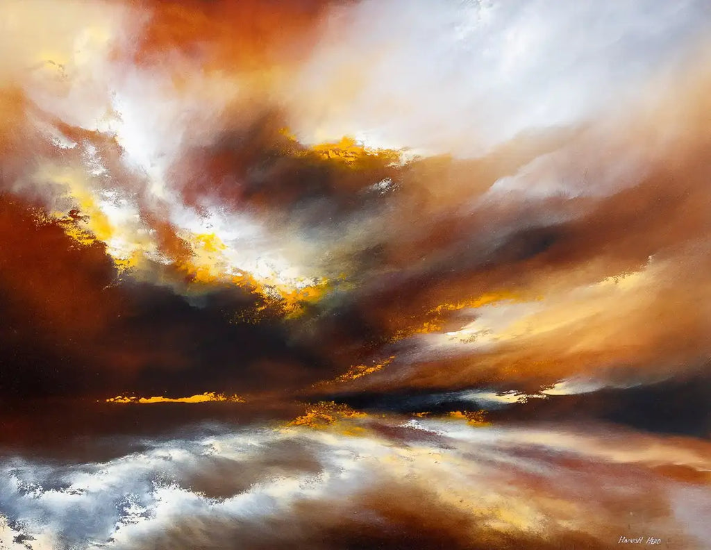 Golden Skies - Original - SOLD by artist Hamish Herd - Wyecliffe Galleries