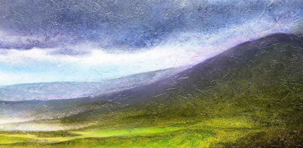 Grey Clouds Over the Green Valley - Original - SOLD by artist Hamish Herd - Wyecliffe Galleries
