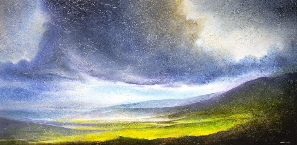 Grey Clouds Over the Green Valley - Original - SOLD by artist Hamish Herd - Wyecliffe Galleries