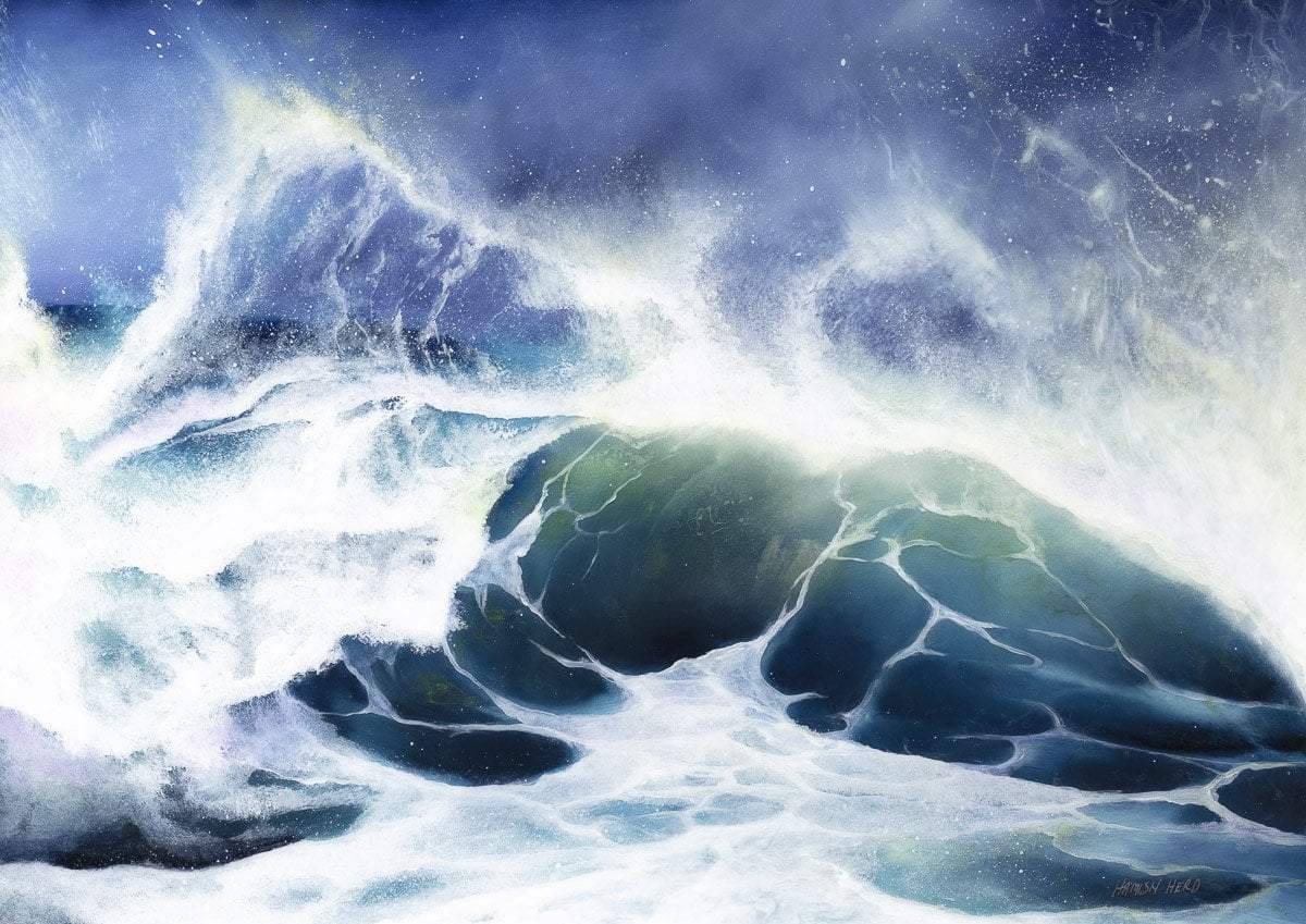 Waves Crashing - Original - SOLD by artist Hamish Herd - Wyecliffe Galleries