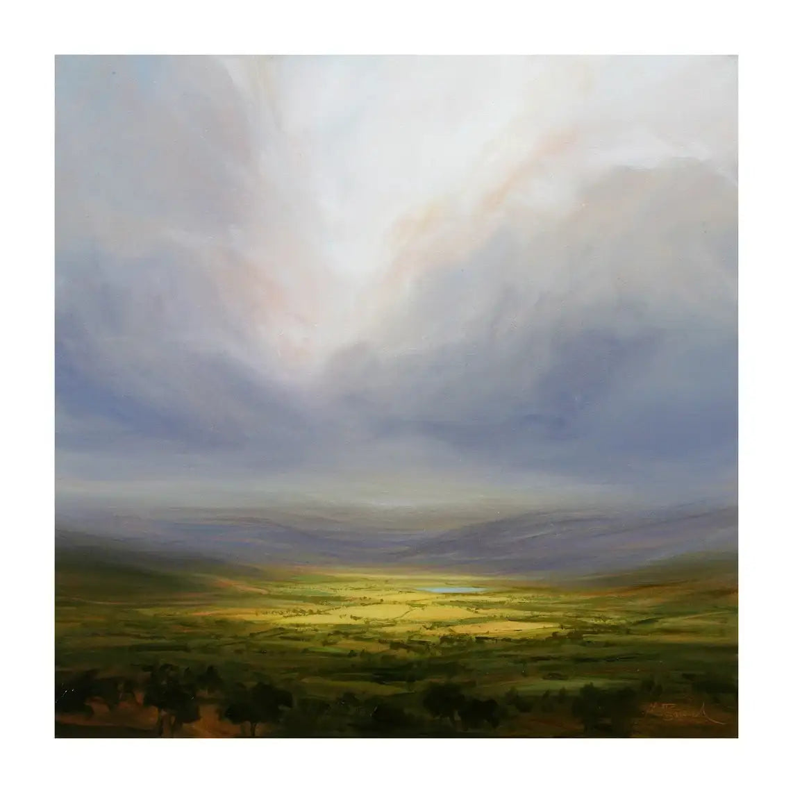Sunlit Valley - SOLD by artist Harry Brioche - Wyecliffe Galleries
