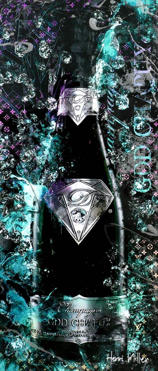 'J'aime Le Champagne' - Edition SET by artist Henri Miller - Wyecliffe Galleries