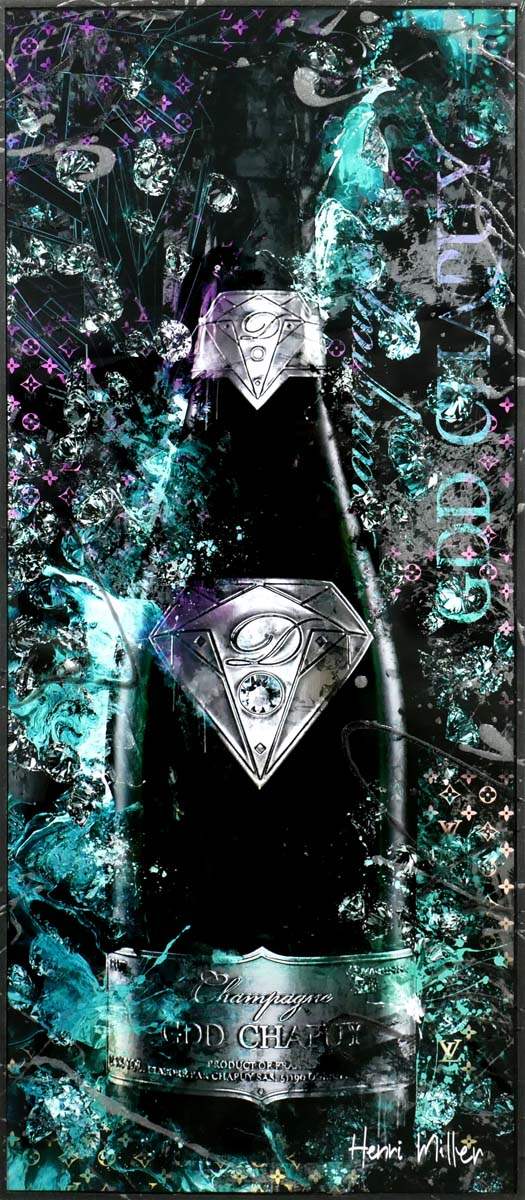 'J'aime Le Champagne' - Edition SET by artist Henri Miller - Wyecliffe Galleries