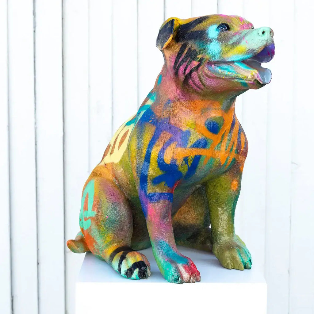 Pitbull - Original Sculpture SOLD by artist Jeremy Olsen - Wyecliffe Galleries