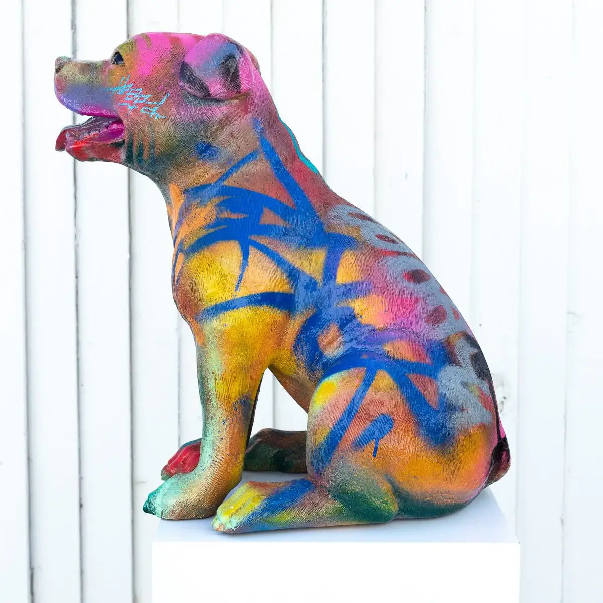 Pitbull - Original Sculpture SOLD by artist Jeremy Olsen - Wyecliffe Galleries