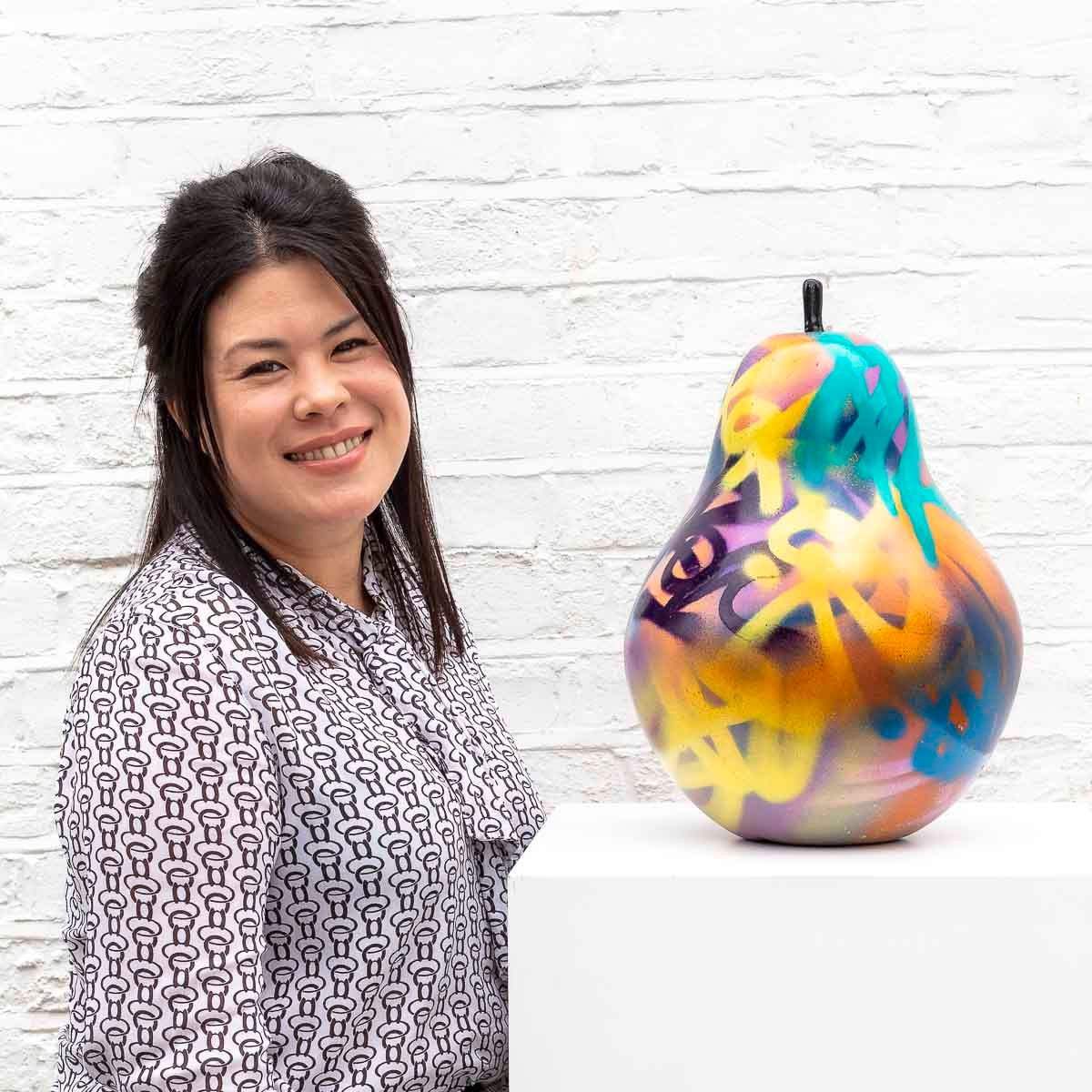 Small Pear II - Original Sculpture - SOLD by artist Jeremy Olsen - Wyecliffe Galleries