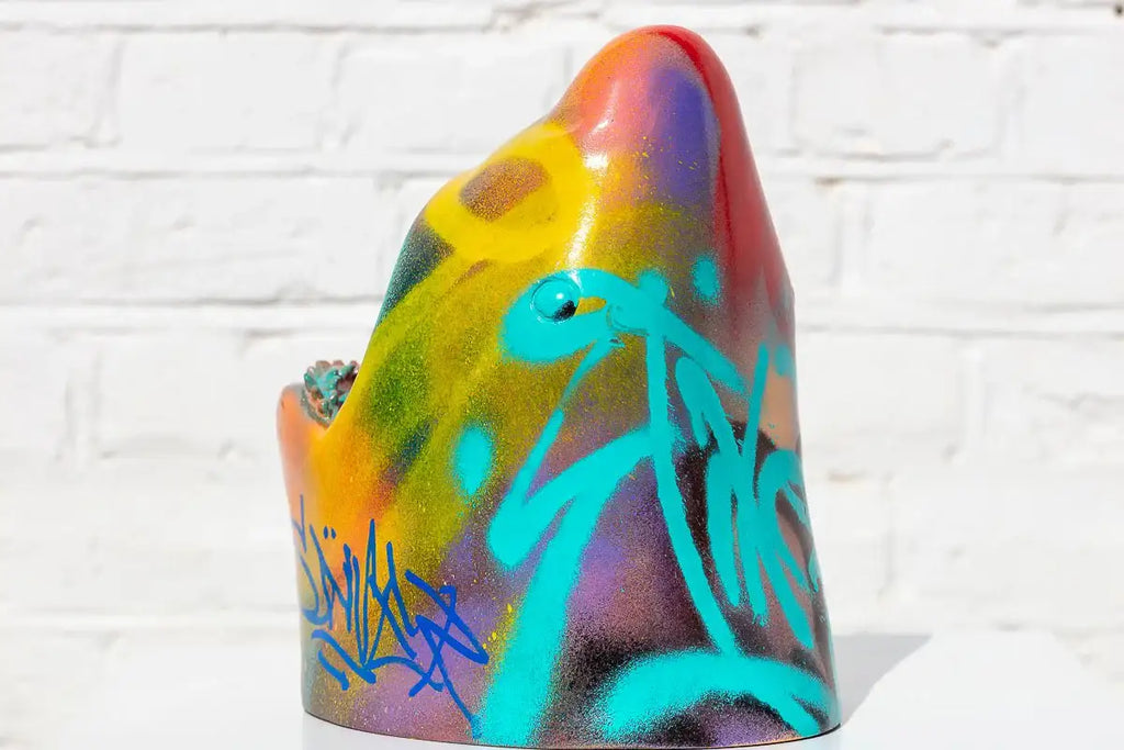 Small Shark Head I - Original Sculpture -SOLD by artist Jeremy Olsen - Wyecliffe Galleries